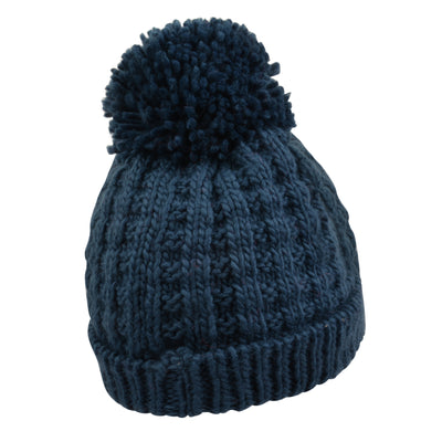 Navy Blue Bobble Hat